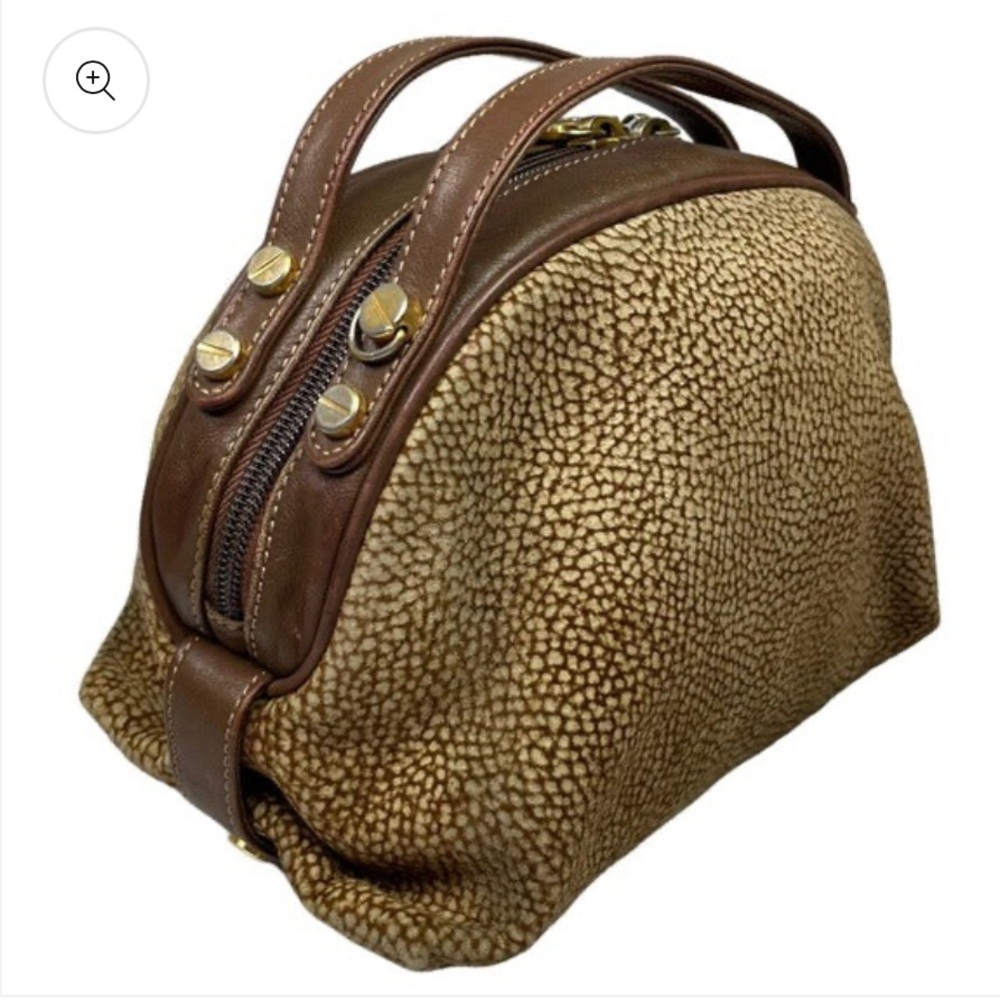 🔥BORBONESE🔥Redwall suede w/ quail pattern + leather clutch true handbag >> RARE